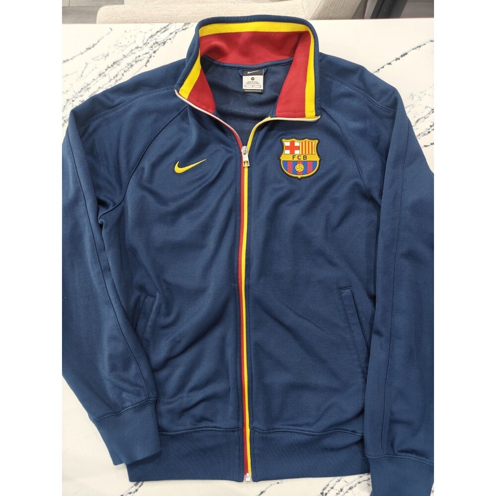 NIKE Track Jacket Men Medium FC Barcelona Full Zip FCB Soccer Football Sweater